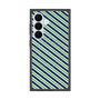 プレミアムスクエアケース with SnapMag［ Small Stripe - Navy × Green ］