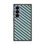 プレミアムスクエアケース with SnapMag［ Small Stripe - Navy × Green ］