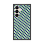 プレミアムスクエアケース with SnapMag［ Small Stripe - Navy × Green ］