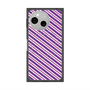 プレミアムスクエアケース with SnapMag［ Small Stripe - Purple × Pink ］
