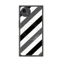 プレミアムスクエアケース with SnapMag［ Big Stripe - Black × Gray ］