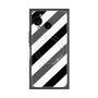 プレミアムスクエアケース with SnapMag［ Big Stripe - Black × Gray ］