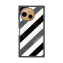 プレミアムスクエアケース with SnapMag［ Big Stripe - Black × Gray ］