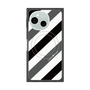 プレミアムスクエアケース with SnapMag［ Big Stripe - Black × Gray ］