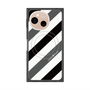 プレミアムスクエアケース with SnapMag［ Big Stripe - Black × Gray ］