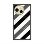 プレミアムスクエアケース with SnapMag［ Big Stripe - Black × Gray ］