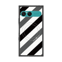 プレミアムスクエアケース with SnapMag［ Big Stripe - Black × Gray ］