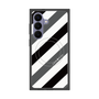 プレミアムスクエアケース with SnapMag［ Big Stripe - Black × Gray ］