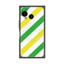 プレミアムスクエアケース with SnapMag［ Big Stripe - Green × Yellow ］
