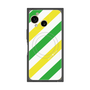 プレミアムスクエアケース with SnapMag［ Big Stripe - Green × Yellow ］
