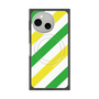 プレミアムスクエアケース with SnapMag［ Big Stripe - Green × Yellow ］