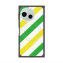 プレミアムスクエアケース with SnapMag［ Big Stripe - Green × Yellow ］