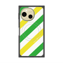 プレミアムスクエアケース with SnapMag［ Big Stripe - Green × Yellow ］