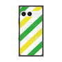 プレミアムスクエアケース with SnapMag［ Big Stripe - Green × Yellow ］