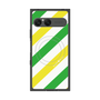プレミアムスクエアケース with SnapMag［ Big Stripe - Green × Yellow ］