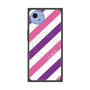プレミアムスクエアケース with SnapMag［ Big Stripe - Purple × Pink ］
