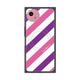 プレミアムスクエアケース with SnapMag［ Big Stripe - Purple × Pink ］