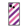 プレミアムスクエアケース with SnapMag［ Big Stripe - Purple × Pink ］