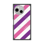 プレミアムスクエアケース with SnapMag［ Big Stripe - Purple × Pink ］