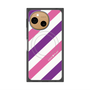 プレミアムスクエアケース with SnapMag［ Big Stripe - Purple × Pink ］
