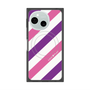 プレミアムスクエアケース with SnapMag［ Big Stripe - Purple × Pink ］