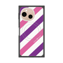 プレミアムスクエアケース with SnapMag［ Big Stripe - Purple × Pink ］