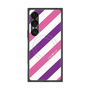 プレミアムスクエアケース with SnapMag［ Big Stripe - Purple × Pink ］
