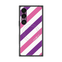 プレミアムスクエアケース with SnapMag［ Big Stripe - Purple × Pink ］