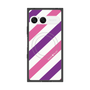 プレミアムスクエアケース with SnapMag［ Big Stripe - Purple × Pink ］