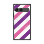 プレミアムスクエアケース with SnapMag［ Big Stripe - Purple × Pink ］