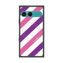 プレミアムスクエアケース with SnapMag［ Big Stripe - Purple × Pink ］