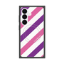 プレミアムスクエアケース with SnapMag［ Big Stripe - Purple × Pink ］