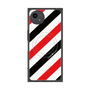 プレミアムスクエアケース with SnapMag［ Big Stripe - Red × Black ］