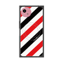 プレミアムスクエアケース with SnapMag［ Big Stripe - Red × Black ］