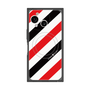 プレミアムスクエアケース with SnapMag［ Big Stripe - Red × Black ］
