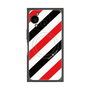 プレミアムスクエアケース with SnapMag［ Big Stripe - Red × Black ］