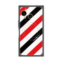 プレミアムスクエアケース with SnapMag［ Big Stripe - Red × Black ］