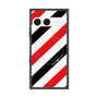 プレミアムスクエアケース with SnapMag［ Big Stripe - Red × Black ］
