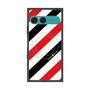 プレミアムスクエアケース with SnapMag［ Big Stripe - Red × Black ］