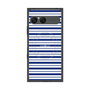 プレミアムスクエアケース with SnapMag［ Small Border - Navy ］