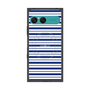 プレミアムスクエアケース with SnapMag［ Small Border - Navy ］