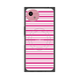 プレミアムスクエアケース with SnapMag［ Small Border - Pink ］