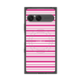 プレミアムスクエアケース with SnapMag［ Small Border - Pink ］