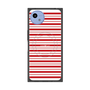 プレミアムスクエアケース with SnapMag［ Small Border - Red ］