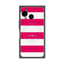 プレミアムスクエアケース with SnapMag［ Big Border - Pink ］