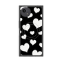 プレミアムスクエアケース with SnapMag［ Dot Hearts - Black ］