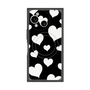 プレミアムスクエアケース with SnapMag［ Dot Hearts - Black ］