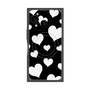 プレミアムスクエアケース with SnapMag［ Dot Hearts - Black ］