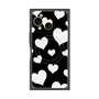 プレミアムスクエアケース with SnapMag［ Dot Hearts - Black ］