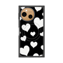 プレミアムスクエアケース with SnapMag［ Dot Hearts - Black ］